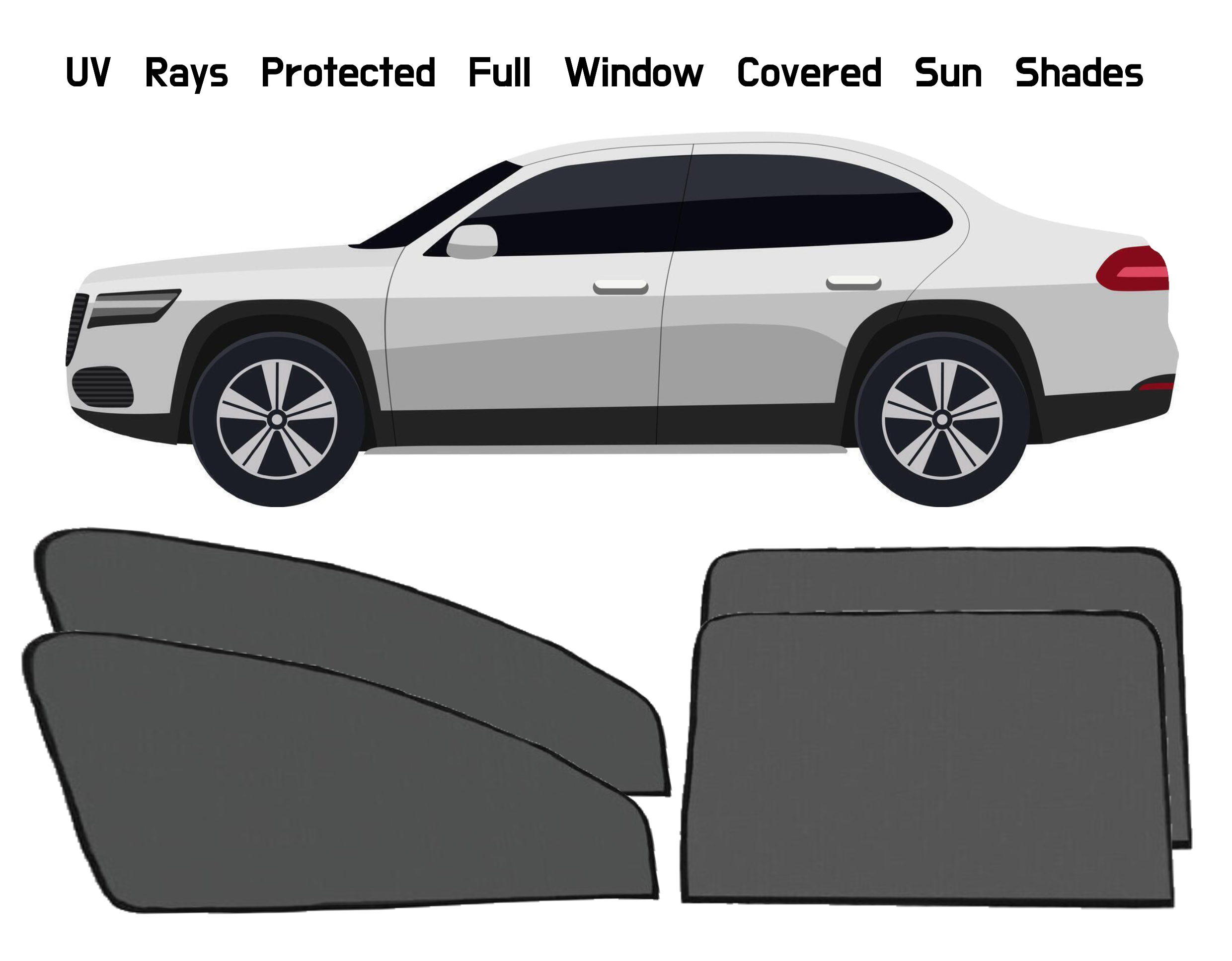 Full Windows Covered UV Protected Sunshades